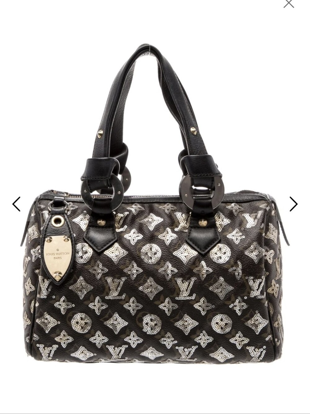 Louis Vuitton Brown Monogram Sequin Satchel with Gold Plaque